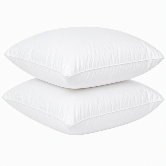 Royal Hotel Bedding Down Pillow 500 Thread Count 100% Cotton, Down, Firm, Set of 2 Pillows