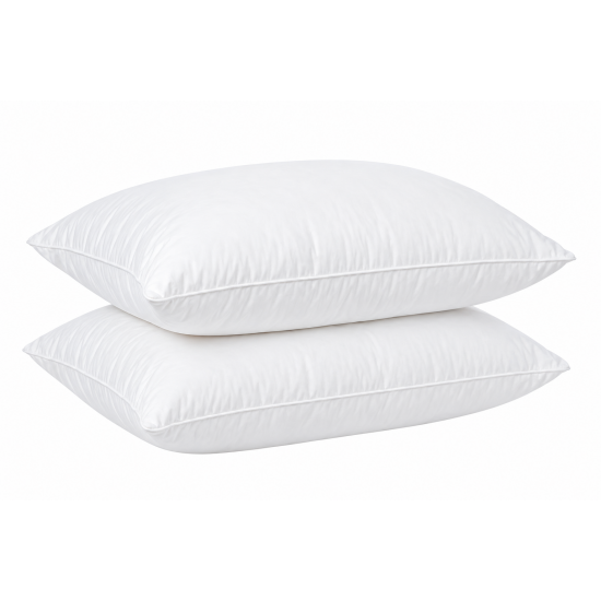 Royal Hotel Bedding Down Pillow 500 Thread Count 100% Cotton, Down, Firm, Set of 2 Pillows