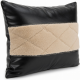 PU Leather Splicing Plush Pillow Cover Waist Support Pillowcase for Bedroom