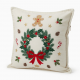 Embroidered Pillow Cover Comfortable Christmas Themed Removable Cushion Case