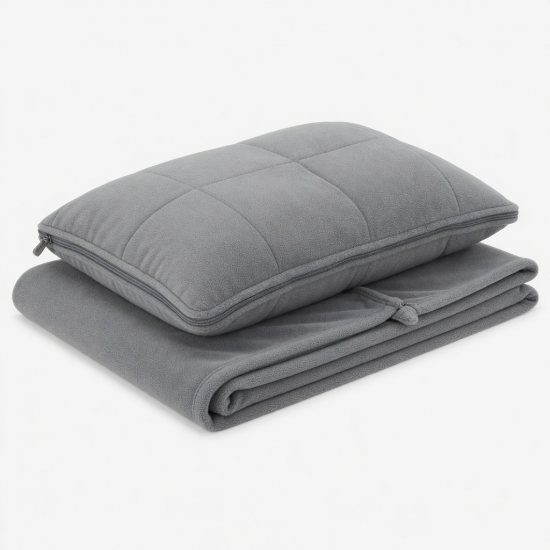 2-in-1 Wearable Pillow Blanket - Convertible Office Nap Pillow and Cozy Throw for Multipurpose Comfort