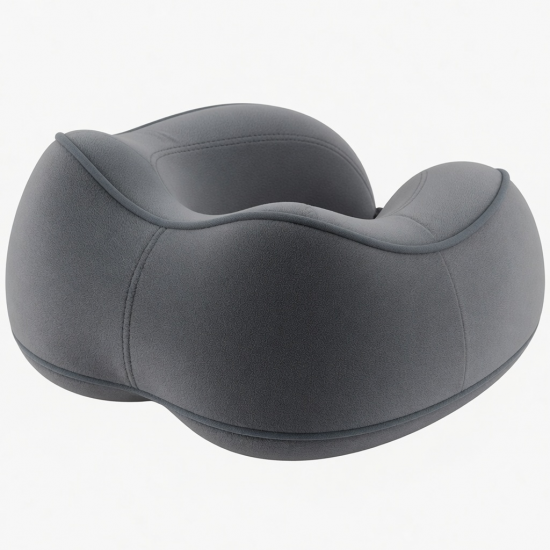 Memory Foam Neck Pillow with Massage - Portable U-Shape Travel Pillow for Car, Home & Office