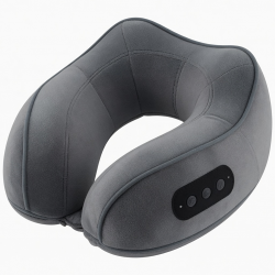 Memory Foam Neck Pillow with Massage - Portable U-Shape Travel Pillow for Car, Home & Office