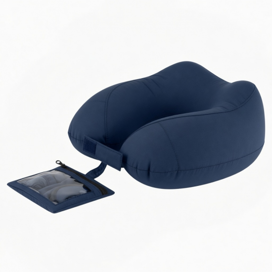 Multi-Purpose Travel Pillow with Storage Bag: Inflatable Neck Support & Portable Organizer