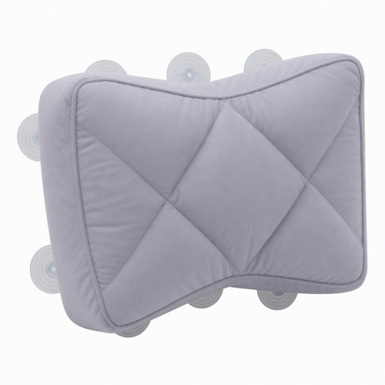 Oversized Bath Pillow With Thick Padding Ergonomic Design 6Strong Suction Cups For Stability