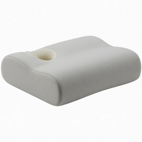 Memory Foam Pillow with Ear Hole – Side Sleeper Neck Support, Compatible with 3M Earplugs & Headphones