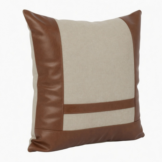 PU Splicing Linen Pillow Cover Snugglys Removable Warm Waist Pillow Case