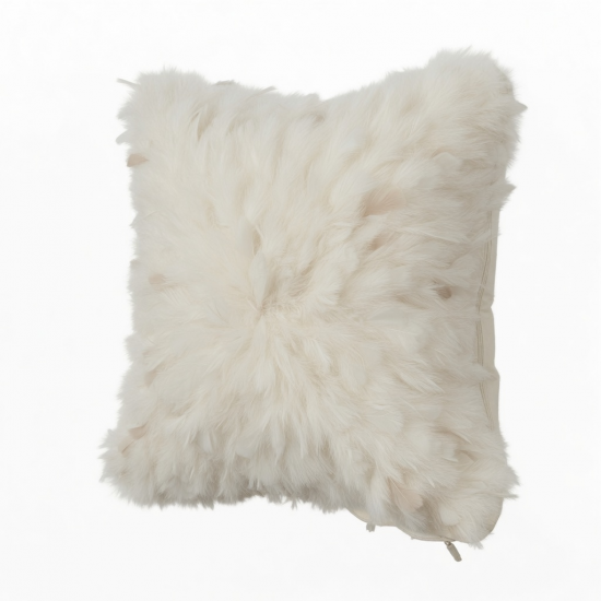 Decorative Pillow Cover Soft Faux Feathered Pillow Case