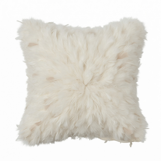 Decorative Pillow Cover Soft Faux Feathered Pillow Case