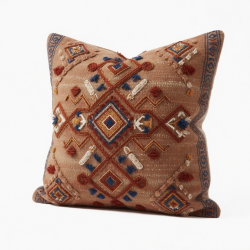 Boho Ethnic Woven Tufted Pillow for Case 3D Embroidery Geometric Cushion Cover D