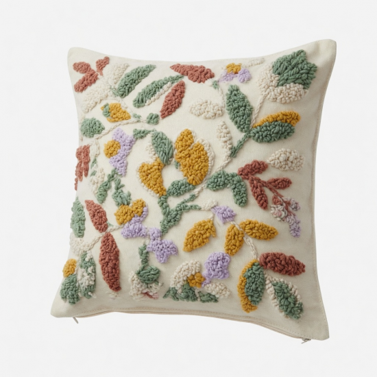 Tufted Hand Embroidery Cushion Pillow Cover Handmade Throw Pillow Covers Home Decor Backrest Cushion for Case