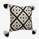 Nordic Modern Minimalist Throw Pillow for Case Farmhouse Black Cream Geometric Tufted Tassels Decorative