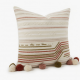 Modern Minimalist Woven Tufted Throw Pillow for Case Boho Farmhouse Embroidery Striped Line Pompoms