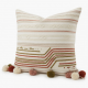 Modern Minimalist Woven Tufted Throw Pillow for Case Boho Farmhouse Embroidery Striped Line Pompoms
