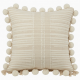 Nordic Minimalist Solid Color Throw Pillow for Case with Pompoms Fringe Striped Jacquard Pattern Decorative