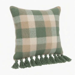 Decorative Throw Pillow for Case Chenille Knitted Plaid Solid Tassel Cushion Cov