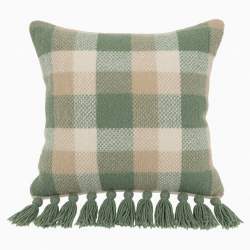 Decorative Throw Pillow for Case Chenille Knitted Plaid Solid Tassel Cushion Cov
