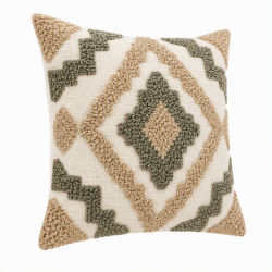 Tufted Throw Pillow for Case Morocan Abstract Geometric Embroidery Cushion Cover