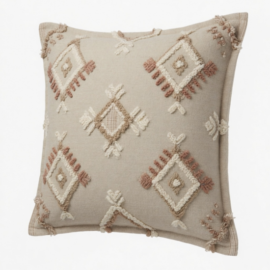 Boho Neutral Throw Pillow Cover Tribal Bohemian Tufted Pillowcase Cushion Covers