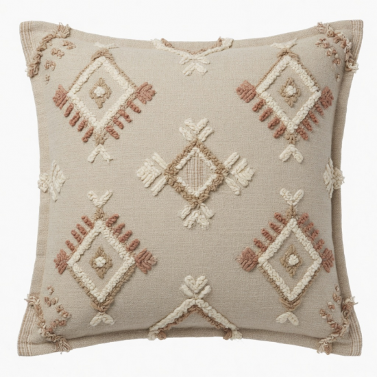 Boho Neutral Throw Pillow Cover Tribal Bohemian Tufted Pillowcase Cushion Covers