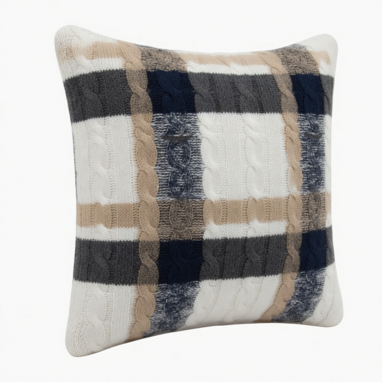 Modern Sweater Throw Pillow for Case Twist Cable Knit Geometric Plaid Cushion Co