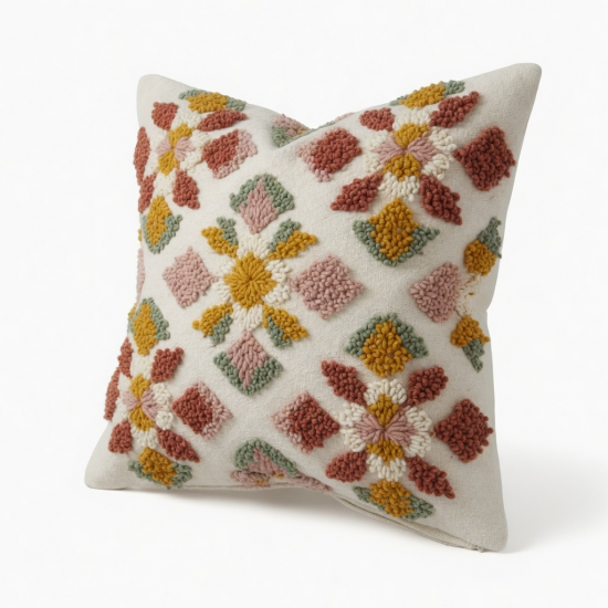 Throw Pillow Cover Handmade Tufted Decorative Cushions Cover Pillowcase Gift